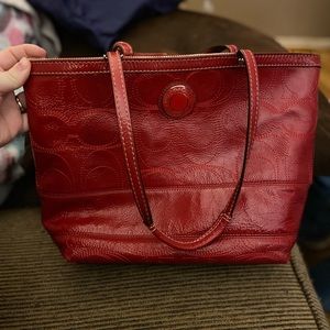 Like new red Coach purse